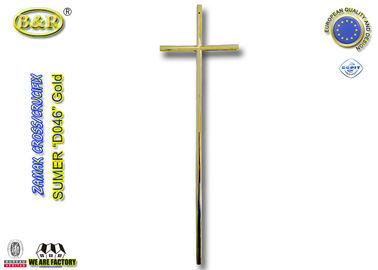 D046 Zamakの十字および十字架像の棺のふたの装飾の葬儀の付属品の金色
