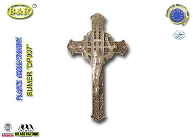 プラスチック金色の葬儀の十字および十字架像DP007 30cm*17cmのplasticosのcrucifijos yのcristos