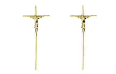 棺の装飾のPlasticosのcrucesのための葬儀の十字のプラスチック十字の十字架像DP008はcristoのサイズ45*19cmを騙します