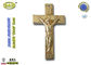 プラスチック棺の十字D049の金の骨董品の棺の使用10.8*6.6cmのための真鍮のzamakの十字架像