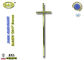 旧式な真鍮の金色のzamakの十字架像の十字、棺の付属品D017の金属の棺のふたの装飾のサイズ:57 x 16.5 cm
