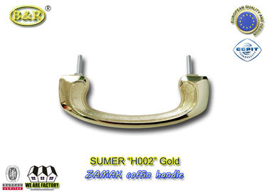 ヨーロッパ式のZamakの棺のハンドルH002の金色17.5*6.3cmのボルトは金属の棺ハードウェアを取付けます
