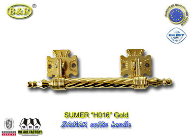 Dia. 20mm亜鉛合金の棺のハンドルH016のzamakの棺棒金色のイタリアの質のサイズ12.5*10 cm