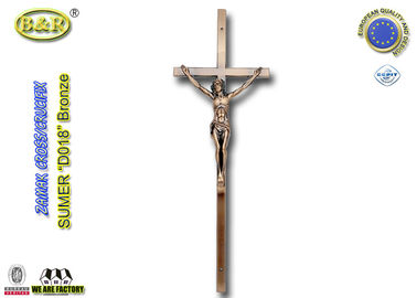 Ref D018青銅色のZamakの物質的な十字および十字架像の葬式の付属品無し