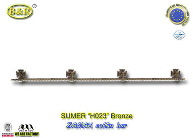 棺棒Ref H023のzamakの棺の長い棒metal herrajes de ataudesに4つの基盤が付いている1.55メートル金属をかぶせて下さい